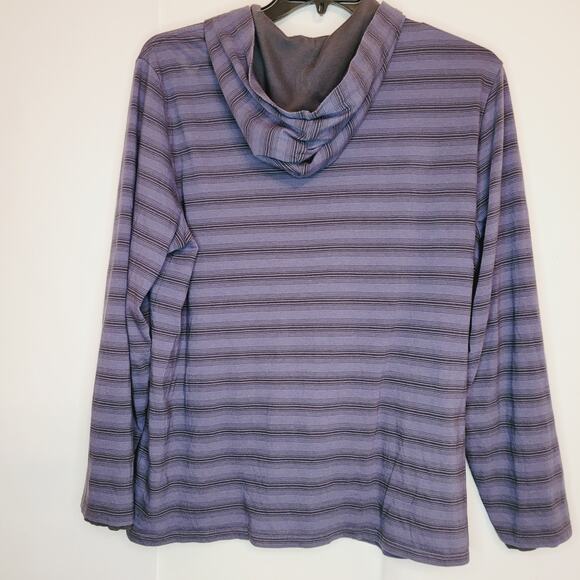 Vince double layer hoodie Size XL blue striped long sleeved Casual Y2K Comfy - Picture 3 of 7